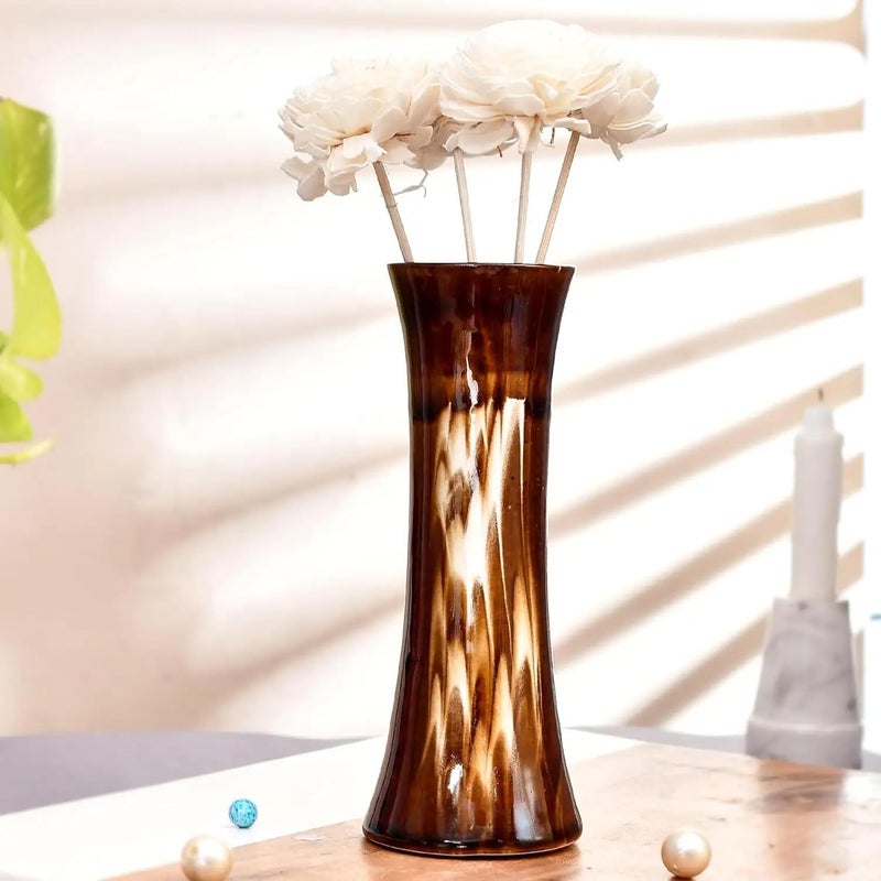 BENAVJI Flower Stand Vase Flower vase Ceramic vase Flower Pot for Home Long 8 Inch - Image 2
