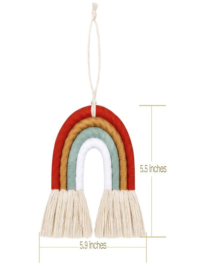 ZWA Rainbow Wall Hanging, Cotton, Bohemian, Baby Shower, Nursery Decor, Handmade Macrame, 13.5 x 5.5 inches - Image 4