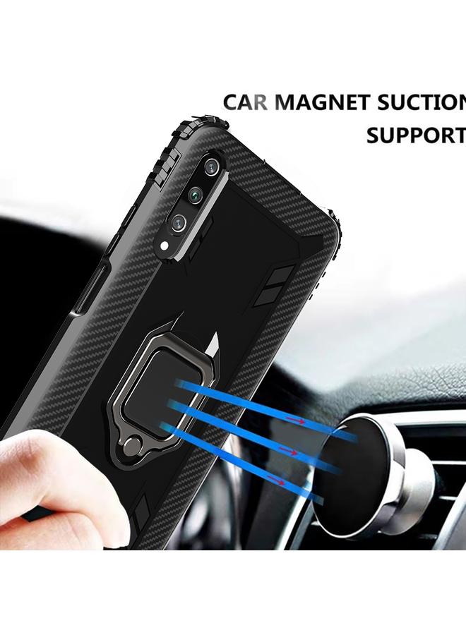 S-TOP Case For Huawei Honor 9X / 9X Pro Carbon Fiber Protective Case with 360 Degree Rotating Ring Holder - Image 5