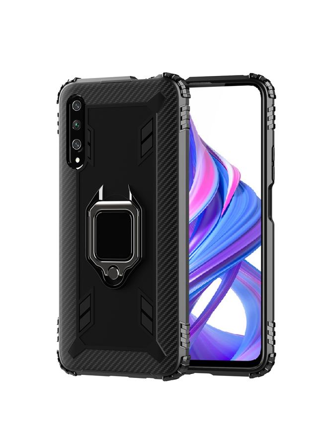 S-TOP Case For Huawei Honor 9X / 9X Pro Carbon Fiber Protective Case with 360 Degree Rotating Ring Holder - Image 2