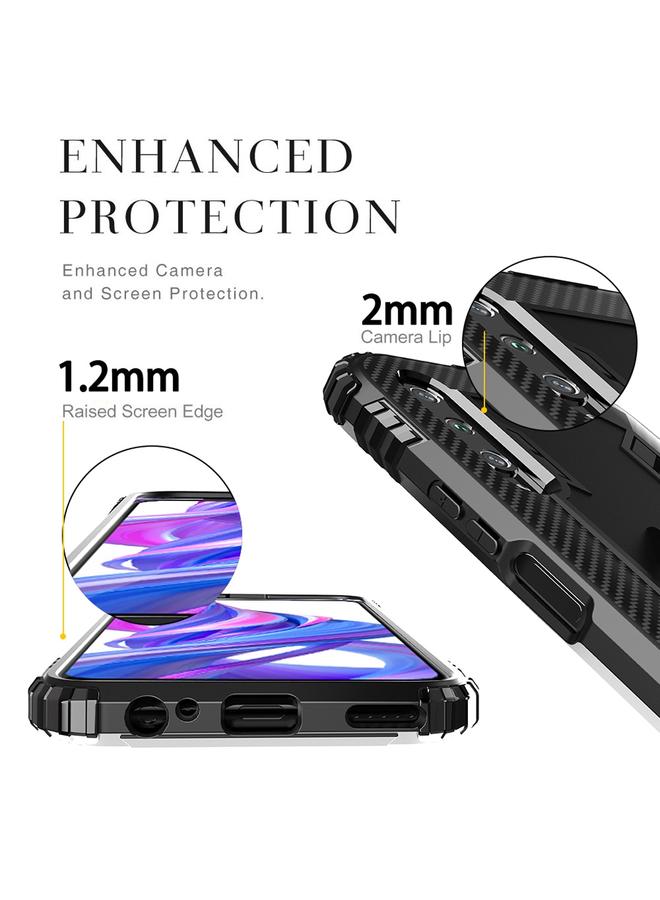 S-TOP Case For Huawei Honor 9X / 9X Pro Carbon Fiber Protective Case with 360 Degree Rotating Ring Holder - Image 4