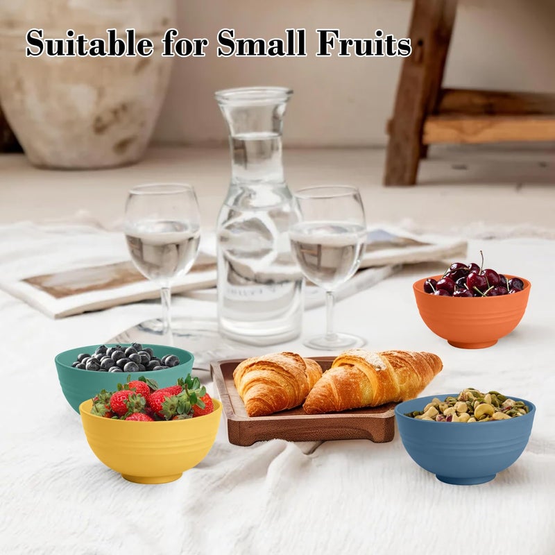 Wrova wheat straw small bowls 10oz set of 8 - Unbreakable Dessert Bowls set for kids - Mini Bowls for Ice Cream,Snack and Fruits - Microwave & Dishwasher Safe Appetizer Bowls - Image 5