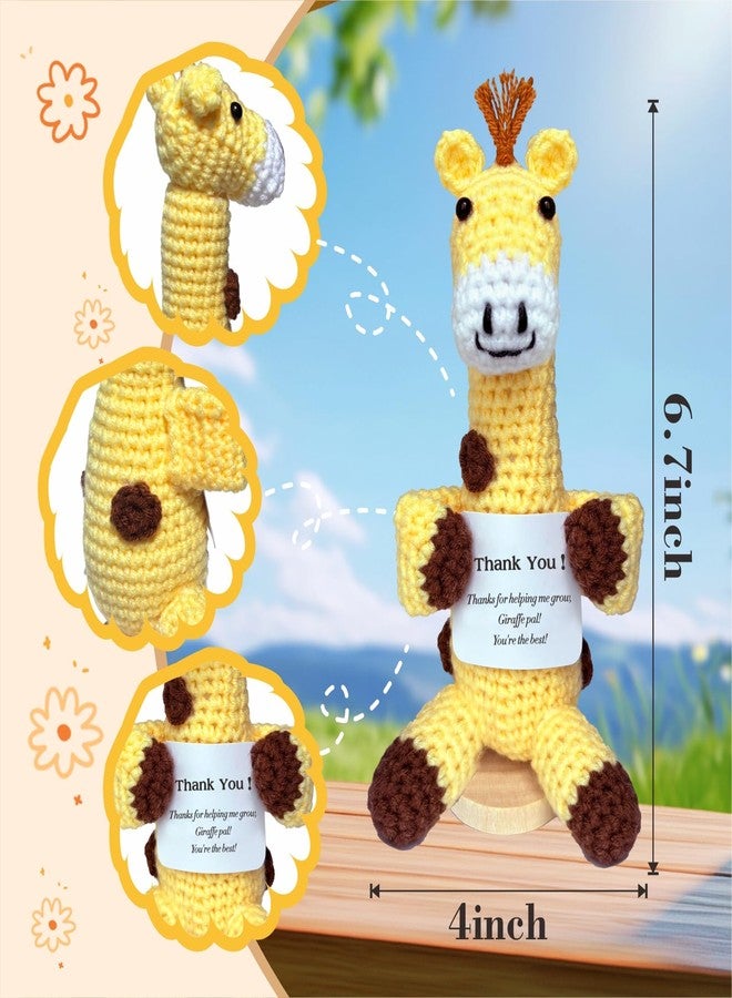 utosday Positive Crochet Animals Giraffe Birthday for Women Daughter Friend, Handmade Emotional Support Crochet Giraffe for Graduation Teacher Appreciation - Image 2
