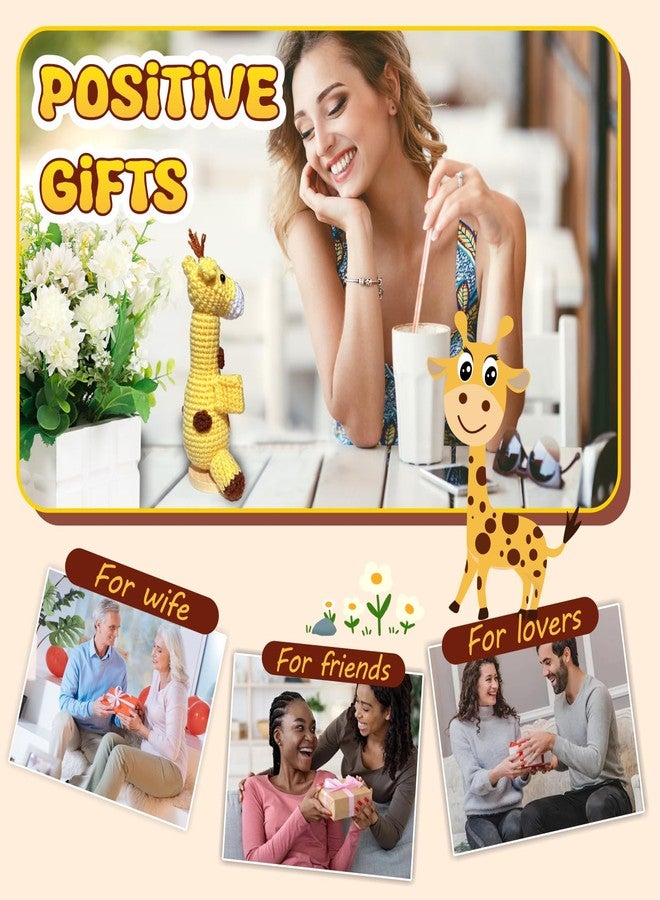 utosday Positive Crochet Animals Giraffe Birthday for Women Daughter Friend, Handmade Emotional Support Crochet Giraffe for Graduation Teacher Appreciation - Image 5