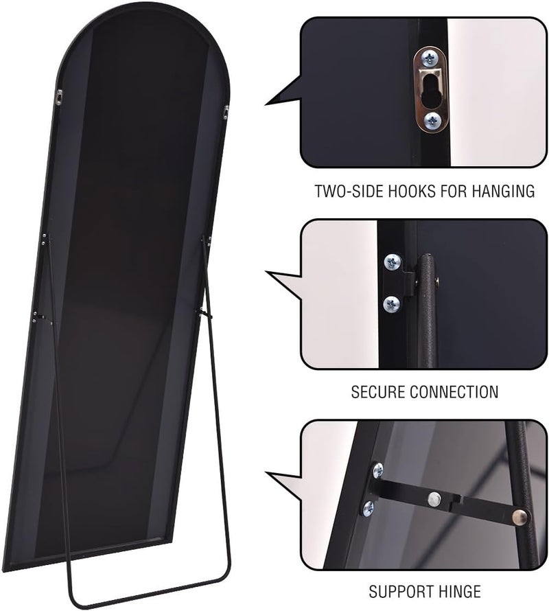 ITSRG Full-Length Mirror with Stand, 30 x 71 inches, Floor Mirror, Freestanding, Curved Wall Mirror, Oversized Full-Length Mirror, Black Full-Length Arch Mirror, Full-Length Wall Mirror - Image 4