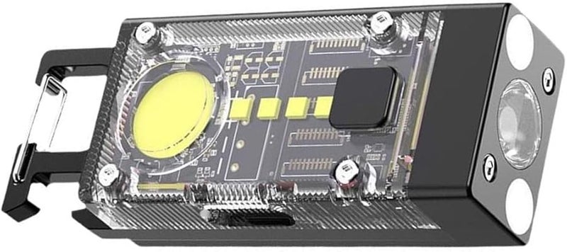 Solar Power Flashlight Keychain Aluminum Alloy Outdoor Emergency Light - Image 2