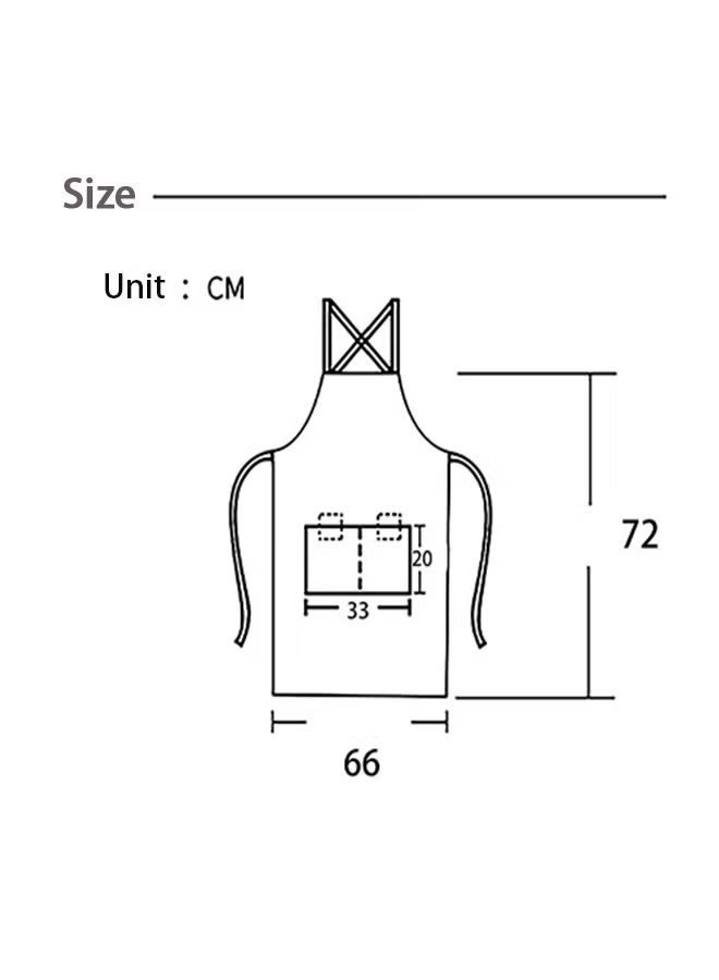 مريلة مطبخ من قماش الكانفاس المقاوم للماء، قطعة واحدة، بظهر متقاطع وأحزمة قابلة للتعديل وجيوب كبيرة، مناسبة للطهاة ومحترفي الطبخ والخبز وتصفيف الشعر والنجارة واللحام. لون بني قهوة. - Image 3
