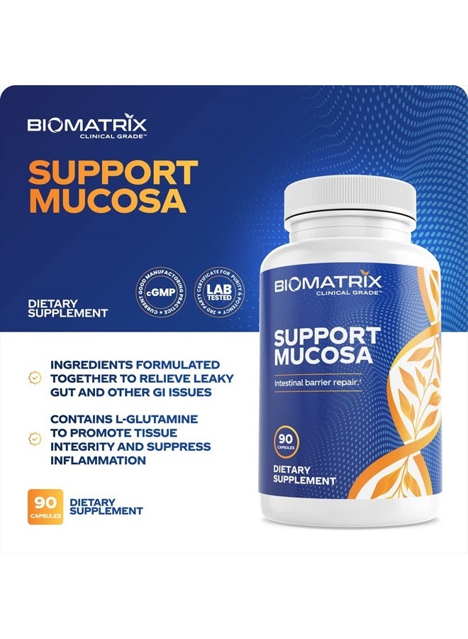 BioMatrix Leaky Gut, IBS Supplement w/L-Glutamine, Turmeric Root, Cat's Claw, MSM, Quercetin, Mucosal Barrier Health, SIBO Friendly - Support Mucosa | 90 Caps - Image 5