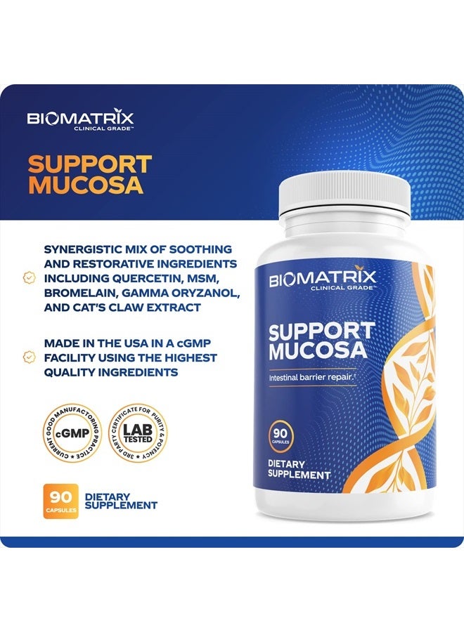 BioMatrix Leaky Gut, IBS Supplement w/L-Glutamine, Turmeric Root, Cat's Claw, MSM, Quercetin, Mucosal Barrier Health, SIBO Friendly - Support Mucosa | 90 Caps - Image 3