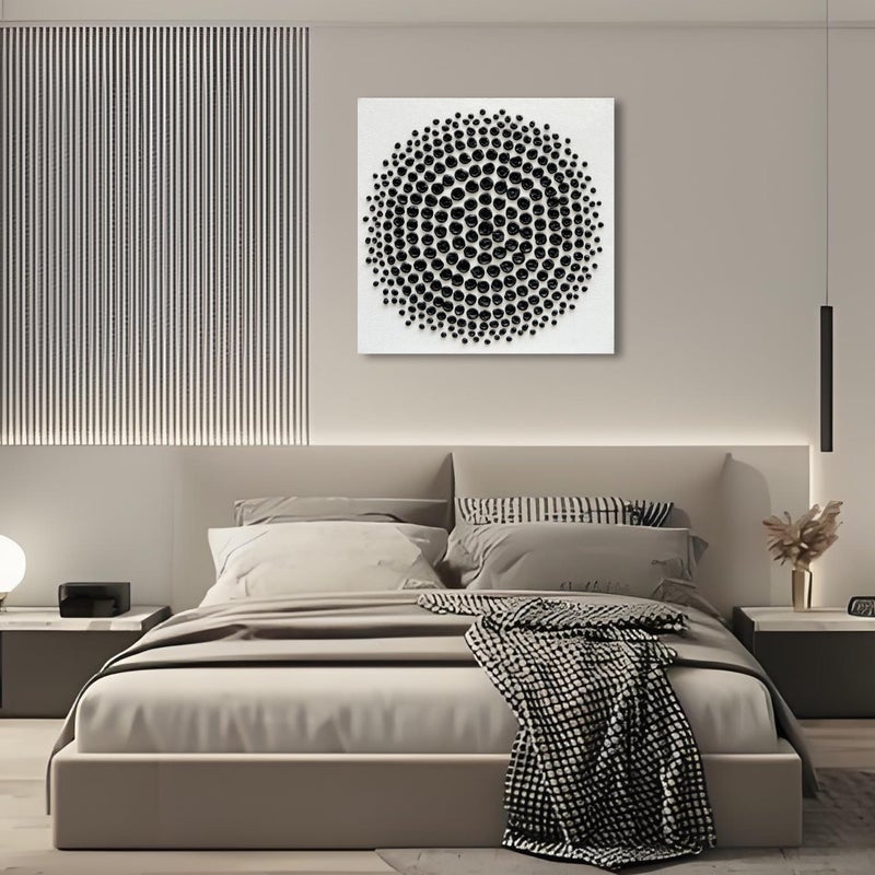 Limiyer Art Hand Painted Black and White Abstract Texture Art Oil Painting Modern Art Canvas Wall Art Deco 24x24 inches - Image 4