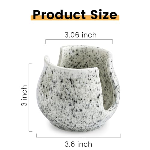 Zoeeker Sponge Holder for Kitchen Sink, Ceramic Dish Sponge Dish Rack Scrubby Caddy Kitchen Organizer Cute Sink Caddy Organizer, Farmhouse Decor, Speckled Glaze - Image 5