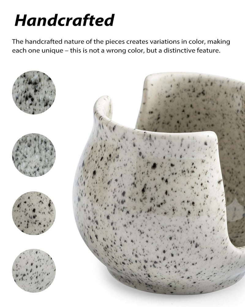 Zoeeker Sponge Holder for Kitchen Sink, Ceramic Dish Sponge Dish Rack Scrubby Caddy Kitchen Organizer Cute Sink Caddy Organizer, Farmhouse Decor, Speckled Glaze - Image 3