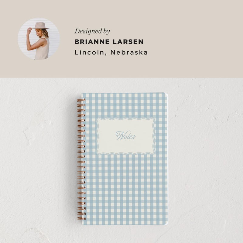 Minted Scalloped Gingham Notebook, Writing Journal for Notes & Journaling, Durable Paper Cover, Modern Aesthetic Colorful & Simple Spiral Bound Journal Notebook with 160 Lined Pages, 5.5" x 8.5" - Image 5