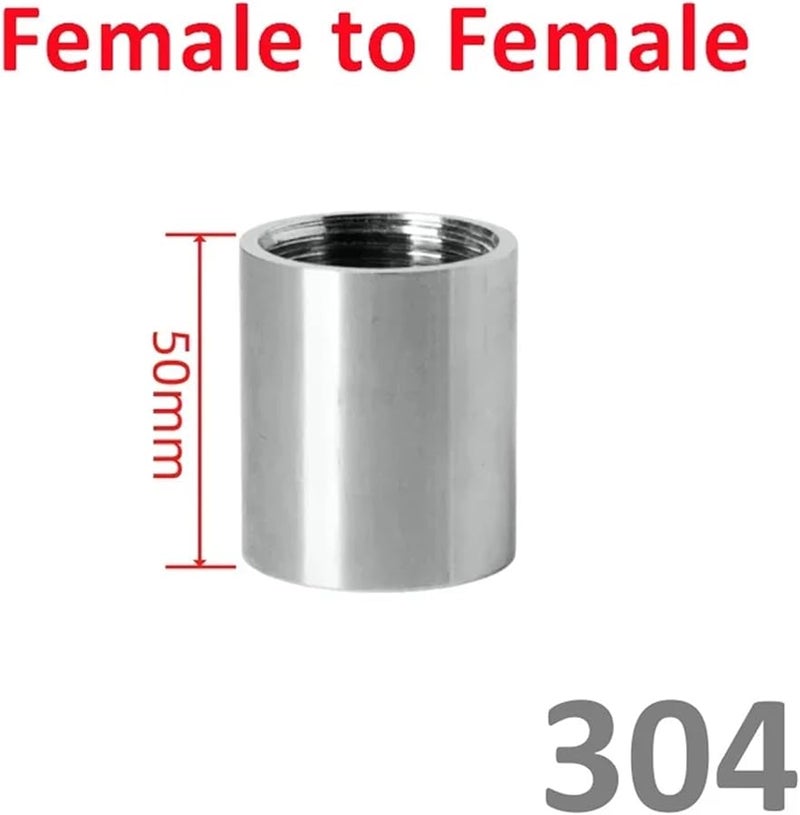 304 فولاذ مقاوم للصدأ BSPT أنثى برميل حلمة أنابيب تركيب موصل 50 مم G1l2 BSP DN15 - Image 3