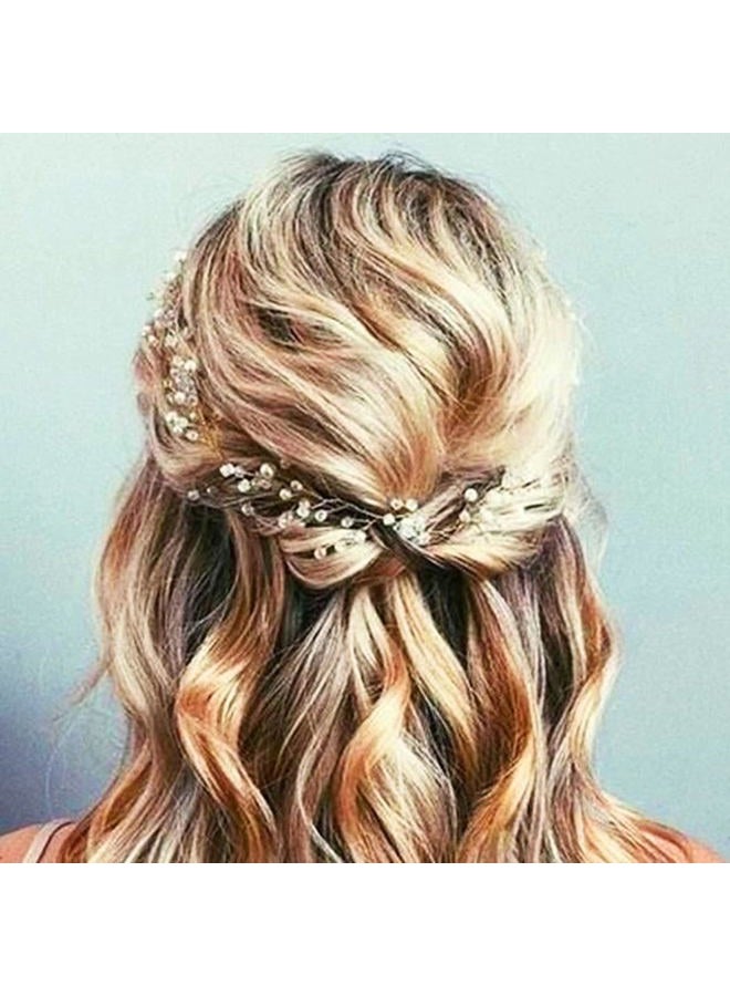 GENBREE Bride Wedding Headband Silver Rhinestone Hair Piece Crystal Flower Bridal Hair Vine Accessories for Women  - Image 1
