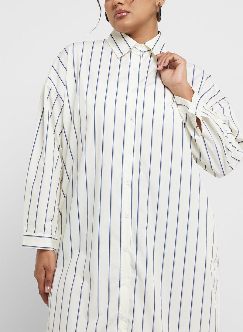 Ginger Plus Striped Midi Shirtdress - Image 3