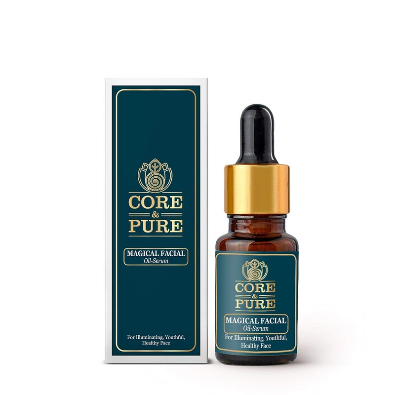 CORE & PURE CORE PURE Magical Facial Oil Serum Promotes AntiAgeing Radiant and Healthy Skin Natural Essential Oils Infused Ayurvedic 12ml - Image 1