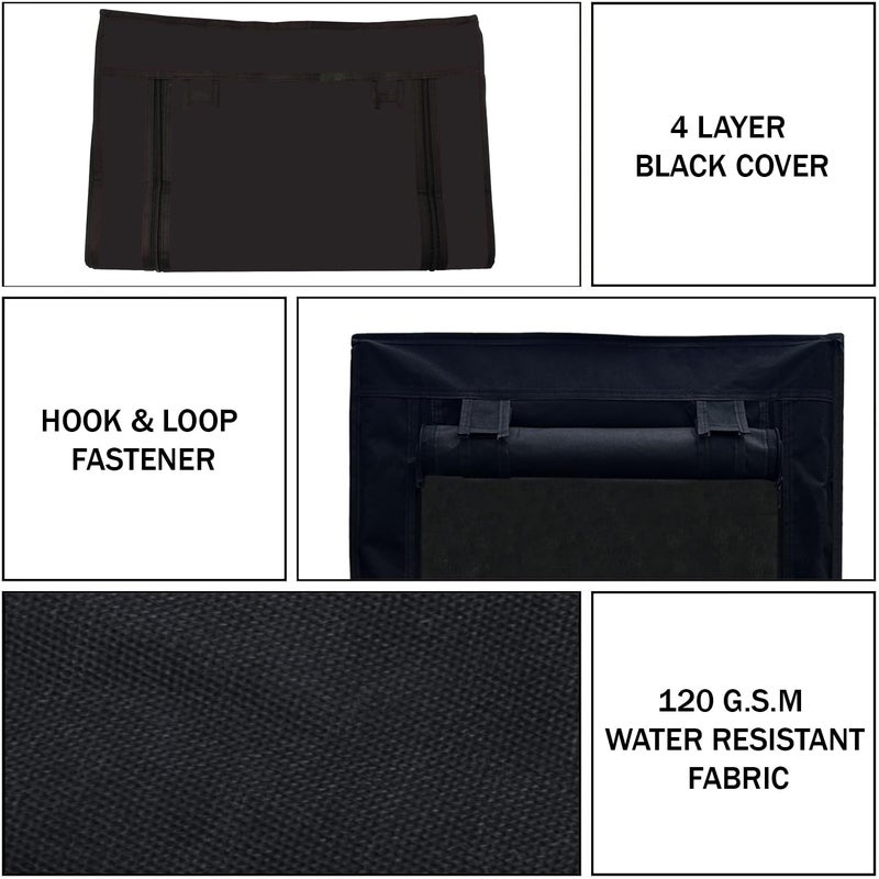 PHILOSHOP PHILOSHOP 4 Layer Shoe Rack Cover Portable Foldable Shoe Stand NonWoven Zipper Fabric Cover Black - Image 5