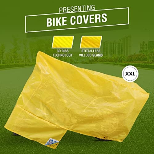 TUFFPAULIN Bike Cover, XXL Size, Yellow, UV Protection & Water Resistant Dustproof Plastic Bike Body Cover for Two Wheeler Scooter, Motor Cycle with Carry Bag-1 No. - Image 5