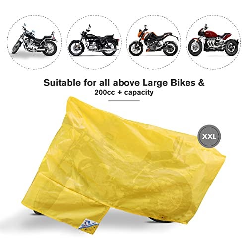 TUFFPAULIN Bike Cover, XXL Size, Yellow, UV Protection & Water Resistant Dustproof Plastic Bike Body Cover for Two Wheeler Scooter, Motor Cycle with Carry Bag-1 No. - Image 2