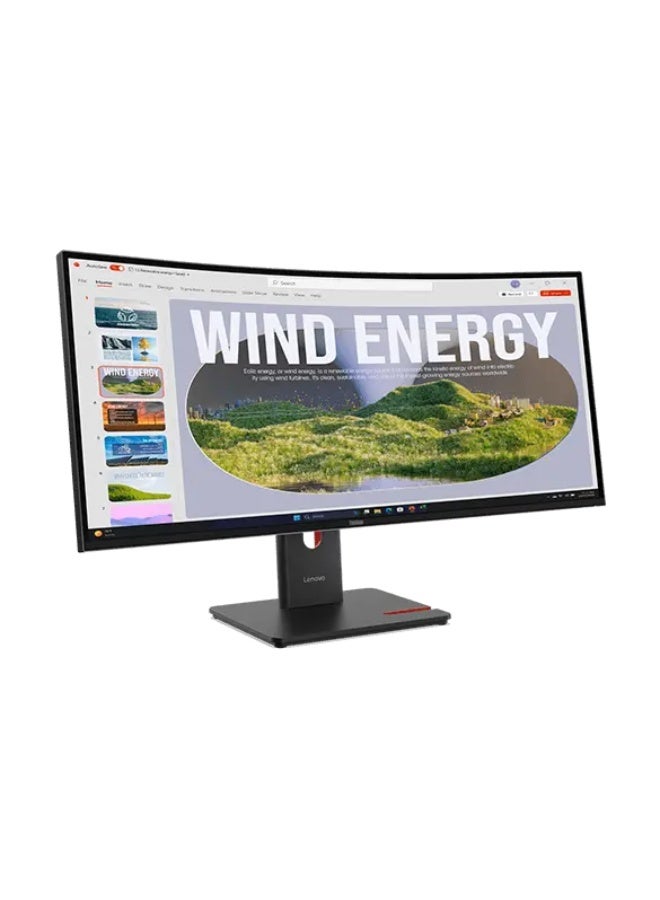 Lenovo [64AEGAT1SD] ThinkVision T34WD-40 34 in Ultrawide QHD Curve Black - Image 2
