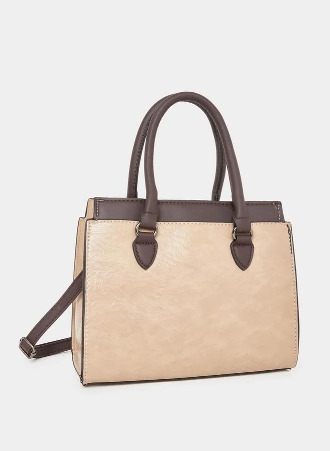 تايك تو Take Two Colorblock Dual Handles Handbag with Purse Set