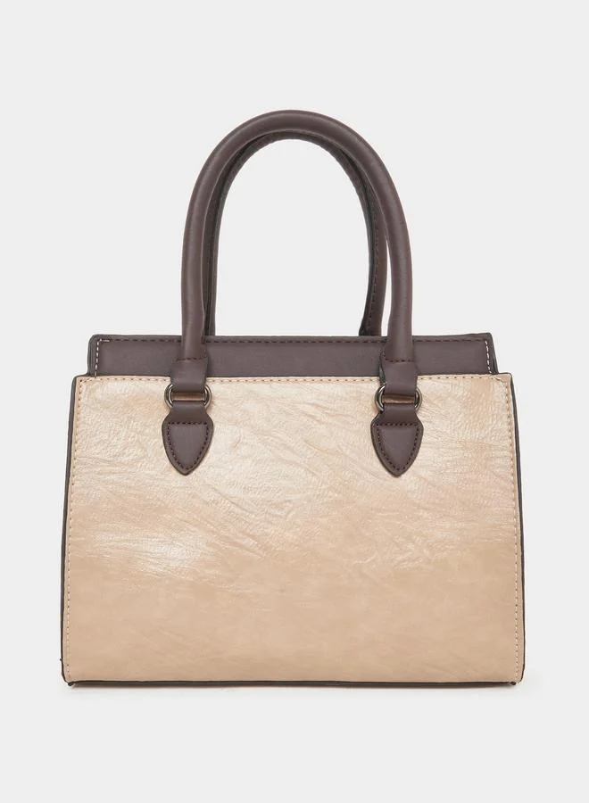 تايك تو Take Two Colorblock Dual Handles Handbag with Purse Set