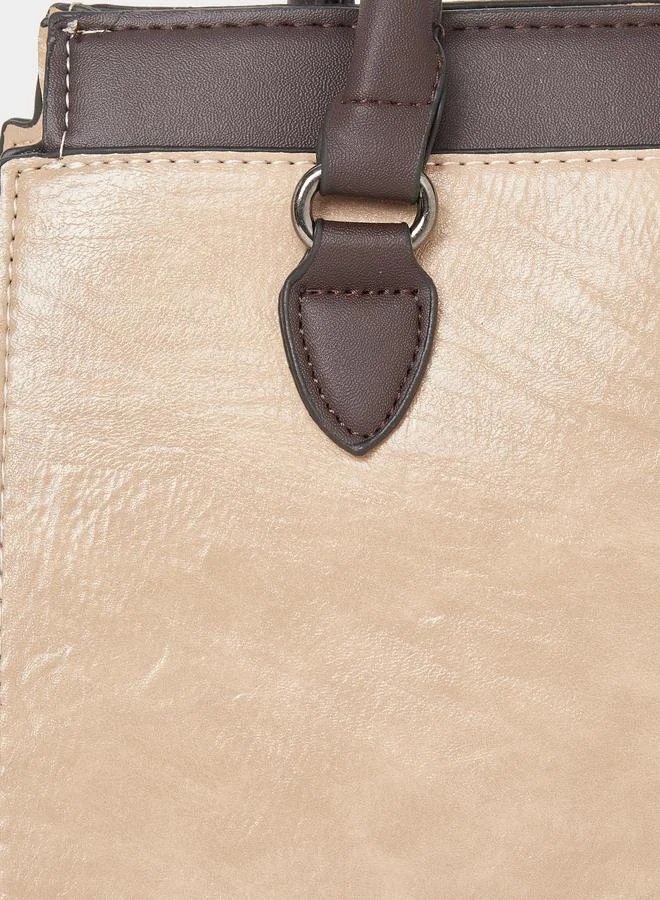تايك تو Take Two Colorblock Dual Handles Handbag with Purse Set