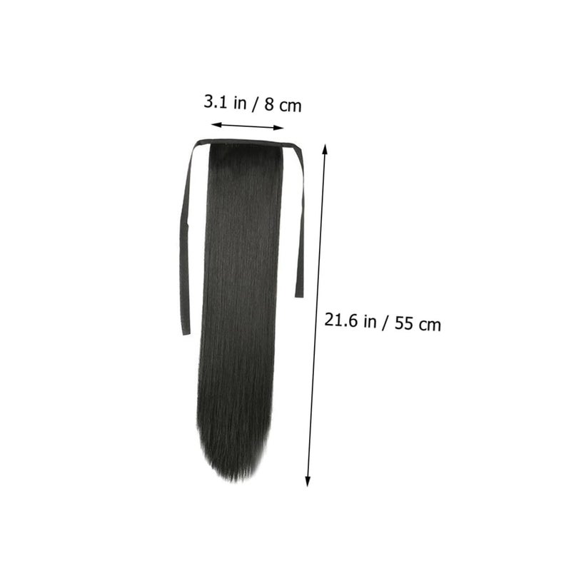 Healeved Long Straight Ponytail Extension Wrap Around Tail Synthetic Hair Piece for Women for Costumes Photography and Parties - Image 4
