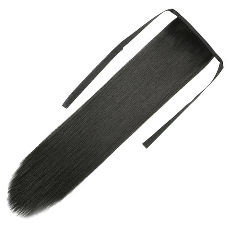 Healeved Long Straight Ponytail Extension Wrap Around Tail Synthetic Hair Piece for Women for Costumes Photography and Parties - Image 1
