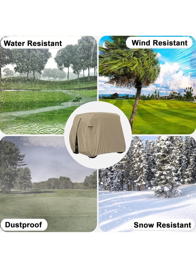 Golf Cart Cover 2/4 Passenger - Universal Fits for Most Brand, 400D Outdoor waterproofing Resistant Golf Cart Covers Sunproof - Image 4