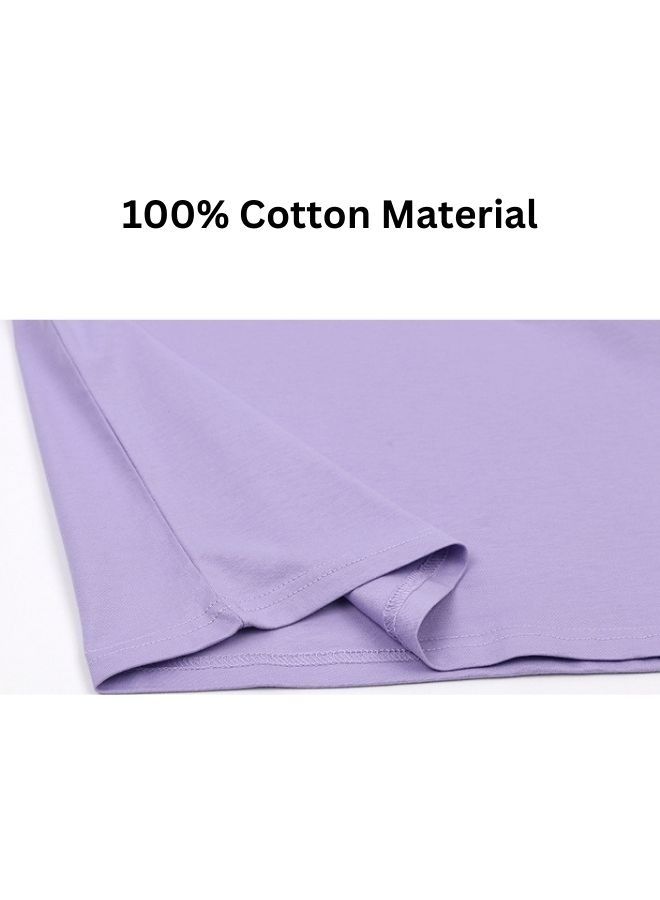 Mei Stylish Kids Childrens Solid Plain Purple Short Sleeve T-Shirt - Image 3