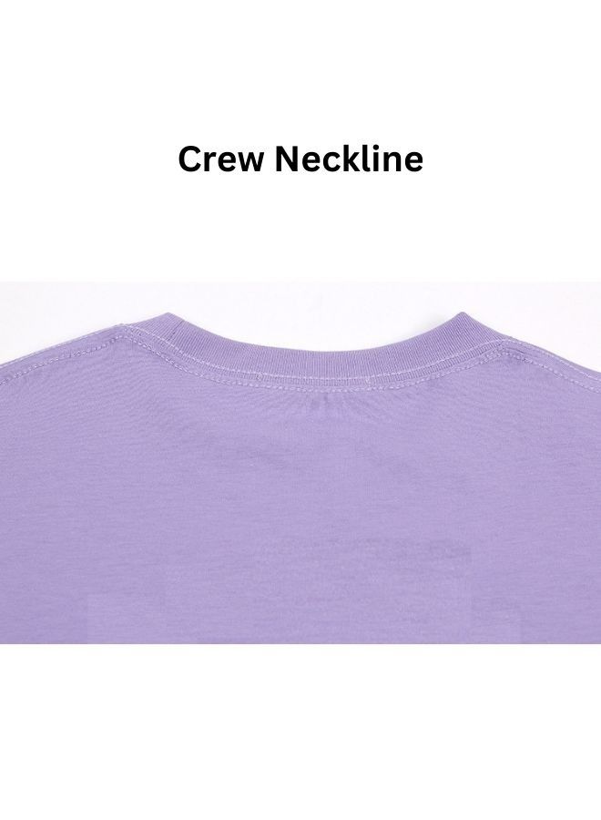 Mei Stylish Kids Childrens Solid Plain Purple Short Sleeve T-Shirt - Image 2