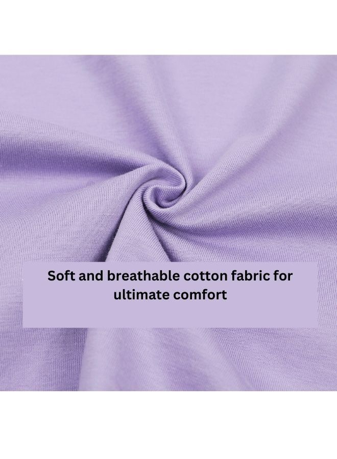 Mei Stylish Kids Childrens Solid Plain Purple Short Sleeve T-Shirt - Image 5