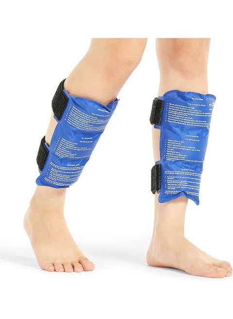 BODYPROX Shin Splint Ice Pack 2 Pack - Reusable Shin Cold and Hot Wrap for Shin Splints Pain Relief, Flexible Ice Pack for Runners