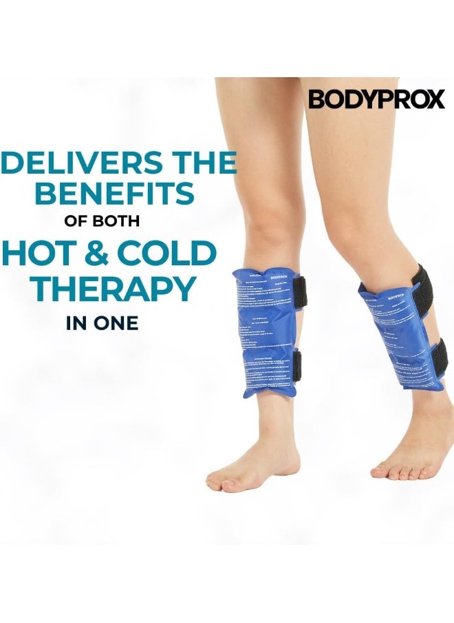 Bodyprox - BODYPROX Shin Splint Ice Pack 2 Pack - Reusable Shin Cold and Hot Wrap for Shin Splints Pain Relief, Flexible Ice Pack for Runners - Image 1