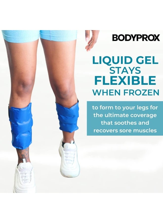 Bodyprox - BODYPROX Shin Splint Ice Pack 2 Pack - Reusable Shin Cold and Hot Wrap for Shin Splints Pain Relief, Flexible Ice Pack for Runners - Image 1