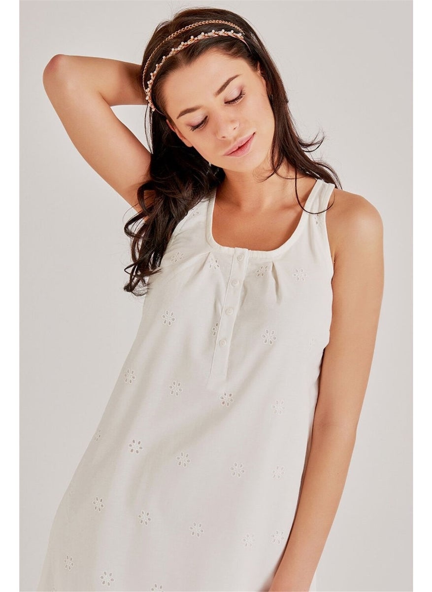 Magic Form 36110 Women's Ecru Embroidered Maternity Nightgown Dressing Gown Set  - Image 2