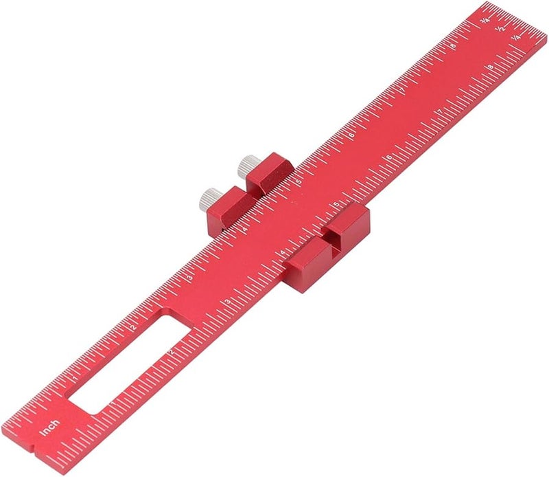 8 بوصة مسطرة قياس خشب من سبائك الألومنيوم قابلة للتعديل ومنزلقة لأدوات القياس الدقيقة - Image 4