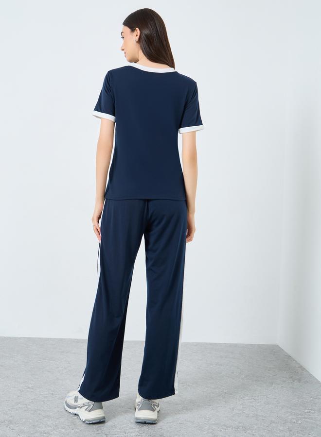 Take Two Navy Blue Women T-Shirt and Joggers Co-Ords - Image 5