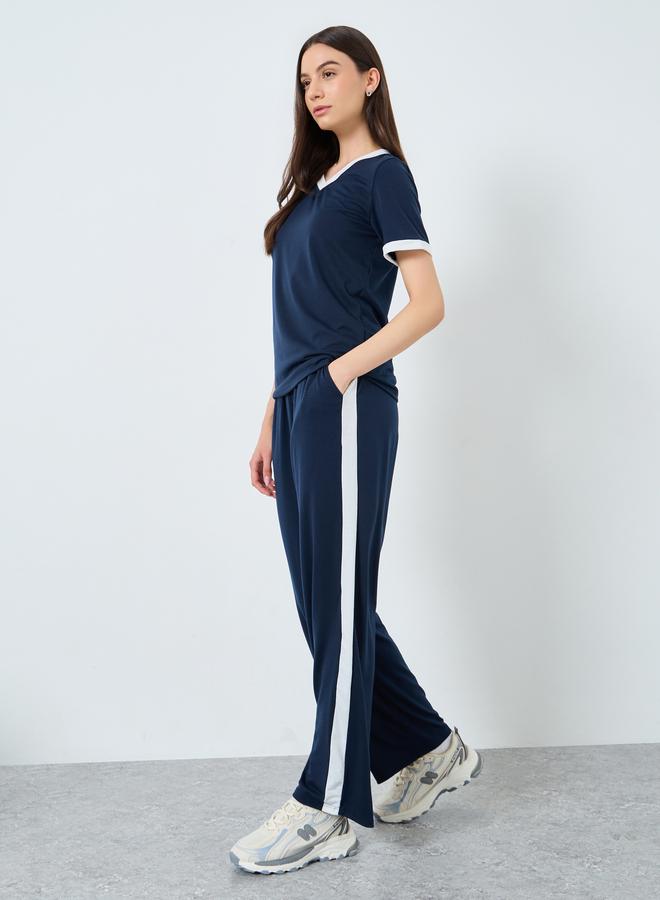 Take Two Navy Blue Women T-Shirt and Joggers Co-Ords - Image 2