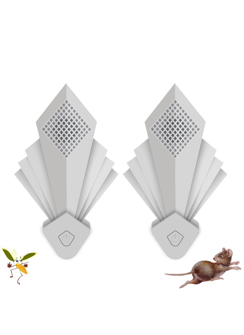 KASTWAVE Ultrasonic Insect Repeller, Intelligent Frequency Night Light Plug in Indoor Rodent Repeller Suitable for Insects, Cockroaches, Rats, Spiders, Ants, Bugs, Mosquitoes and Other Pests Control (2 Pcs)  - Image 1