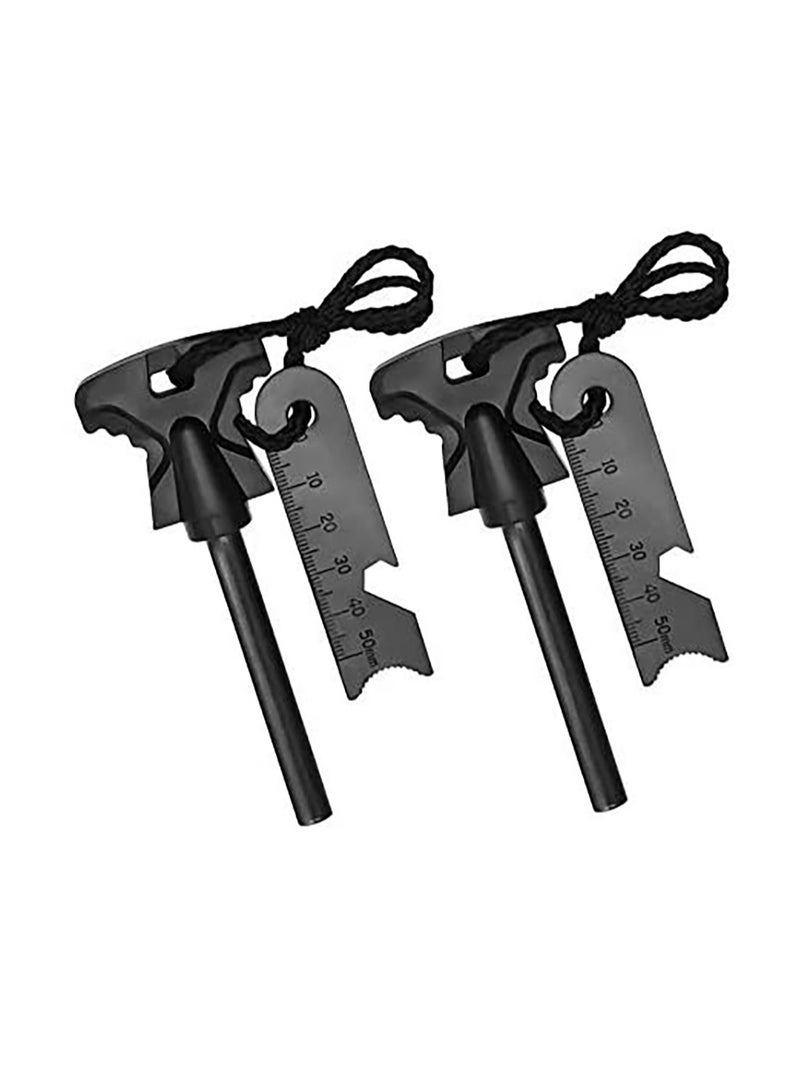 Excefore Flint Fire Starter, 4.25 Inch Survival Ferro Rods Starter with Easy Grip Handle and Multifunction Striker, Waterproof Flint Fire Can be Struck 15000 Times for Camping, Hiking (2 Pack)  - Image 1