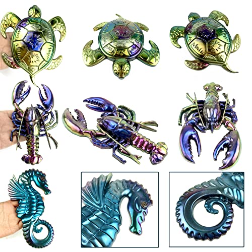japleed 3Pcs Sea Animal Resin Molds Silicone Sea Turtles Lobster Seahorse Mold Epoxy Resin Casting Mold Large Unique Marine Mould for DIY Resin Concrete Crafts Wall Hanging Halloween Christmas Home Decor - Image 5