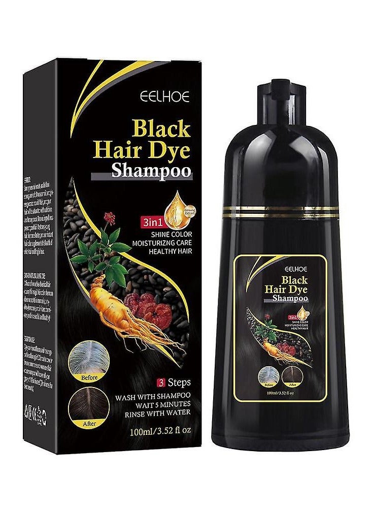 EELHOE شامبو صبغة الشعر 3 في 1 للشعر الرمادي، شامبو مكونات عشبية لصبغ الشعر الأسود للنساء والرجال، شامبو لتغطية الشعر الرمادي - Image 1