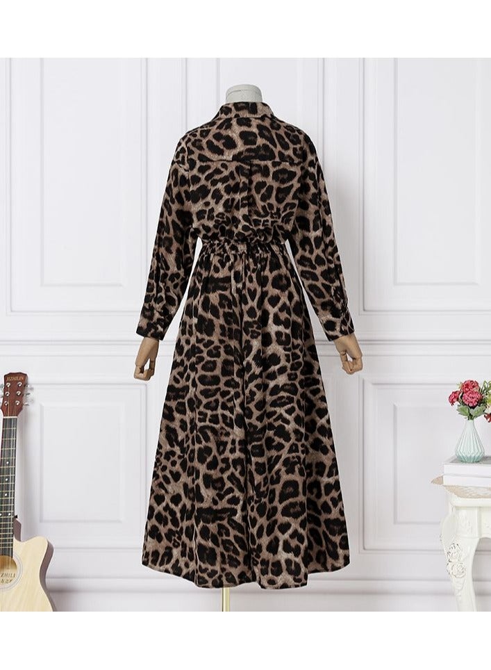 Shougu Loose Elastic High Waist Temperament College Style Cardigan Dress - Image 2