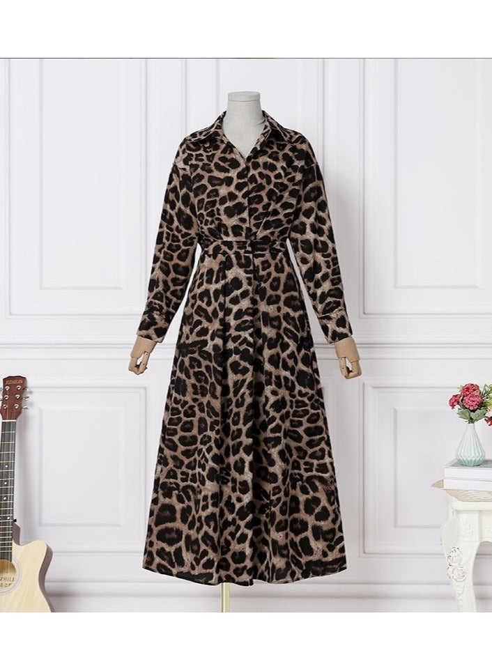 Shougu Loose Elastic High Waist Temperament College Style Cardigan Dress - Image 3