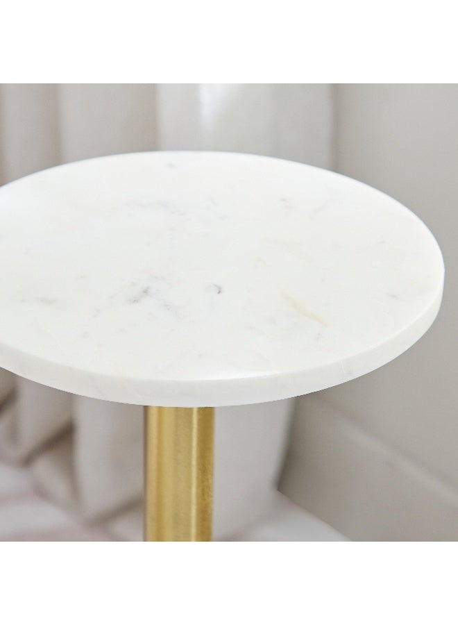 Joy Genuine Marble Top Accent Table