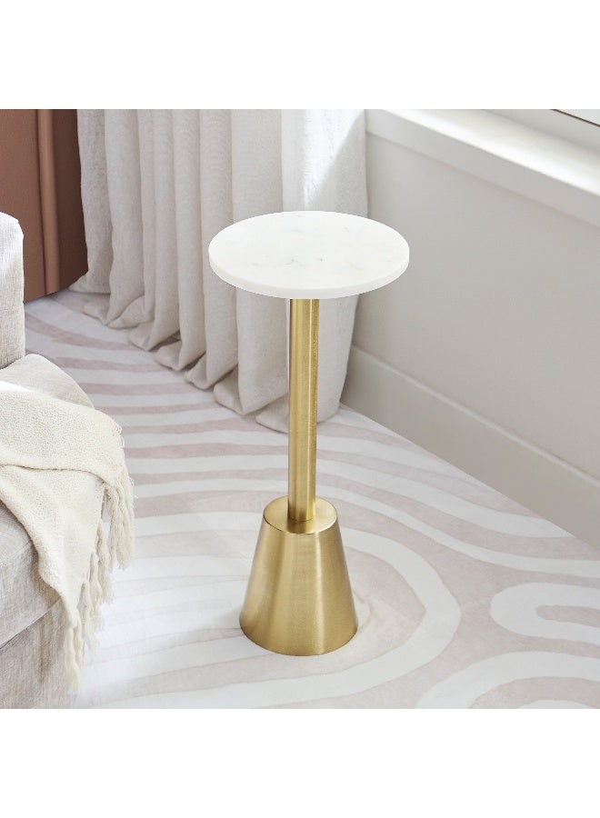 Joy Genuine Marble Top Accent Table