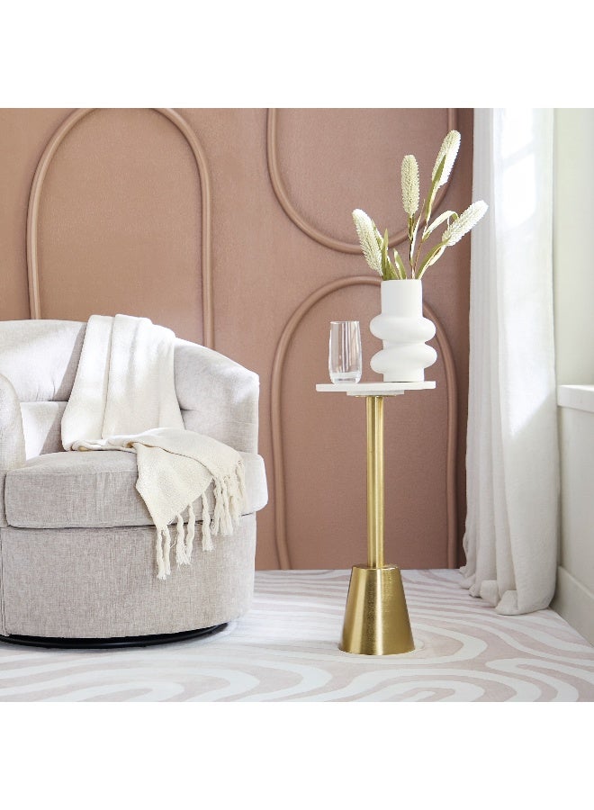 Joy Genuine Marble Top Accent Table